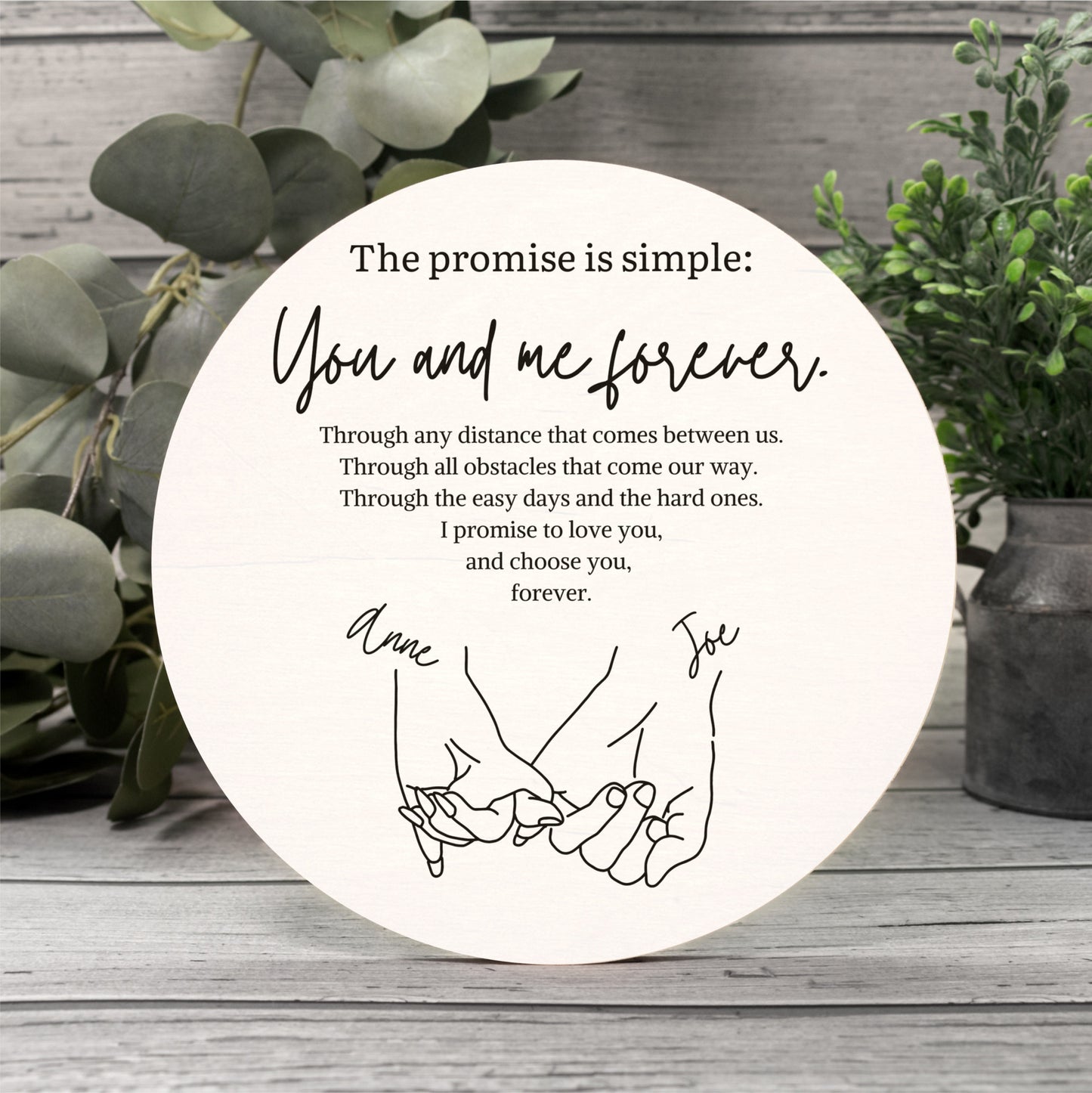 Personalized Pinky Promise Round Sign